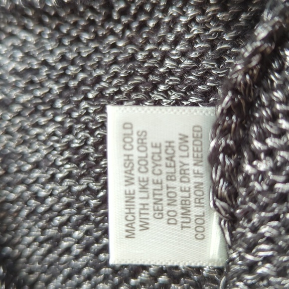 Dress Barn Embellished Studded V Neck Acrylic Nylon Sweater XL Black Gray Silver - Picture 6 of 16